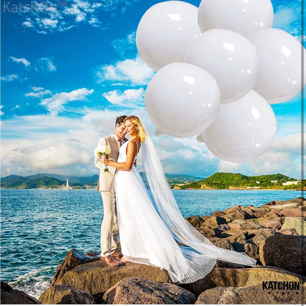 🍒4/$15 Set of 2 White Orb Balloons